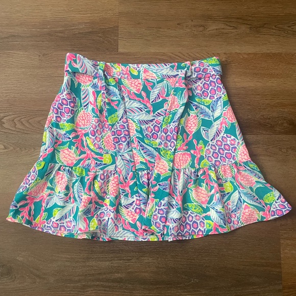 Lilly Pulitzer Debbie Skirt Maldives Green Turtle Wave size 12 NWT - Picture 5 of 7
